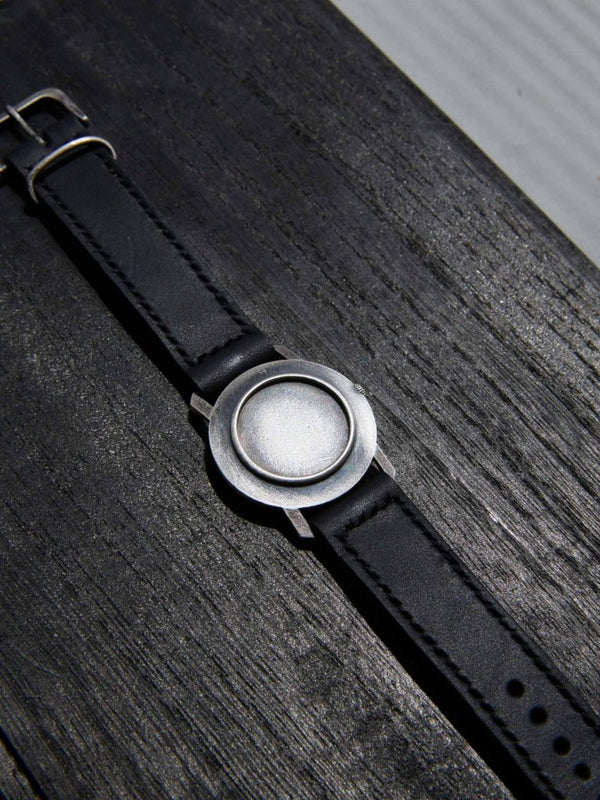 Timeless Leather Watch Bracelet [Black Diamond +Silver925] - PRY