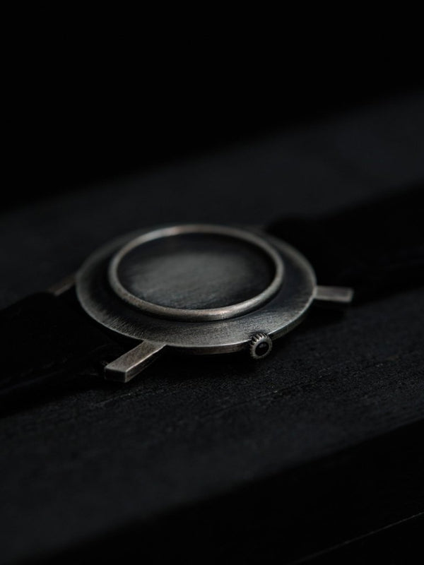 Timeless Leather Watch Bracelet [Black Diamond +Silver925] - PRY
