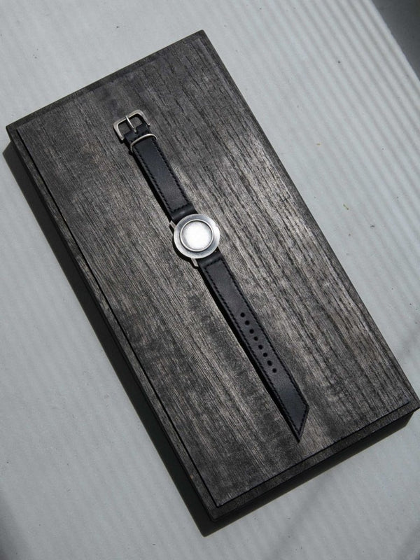 Timeless Leather Watch Bracelet [Black Diamond +Silver925] - PRY