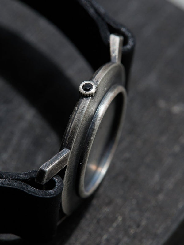 Timeless Leather Watch Bracelet [Black Diamond +Silver925] - PRY