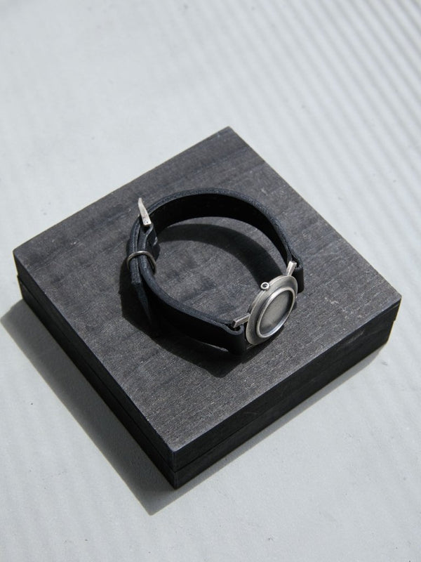 Timeless Leather Watch Bracelet [Black Diamond +Silver925] - PRY