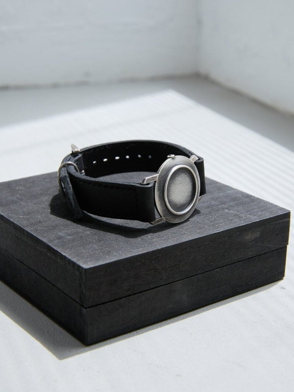 Timeless Leather Watch Bracelet [Black Diamond +Silver925] - PRY