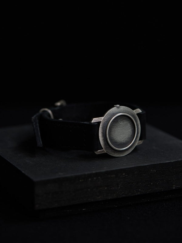 Timeless Leather Watch Bracelet [Black Diamond +Silver925] - PRY