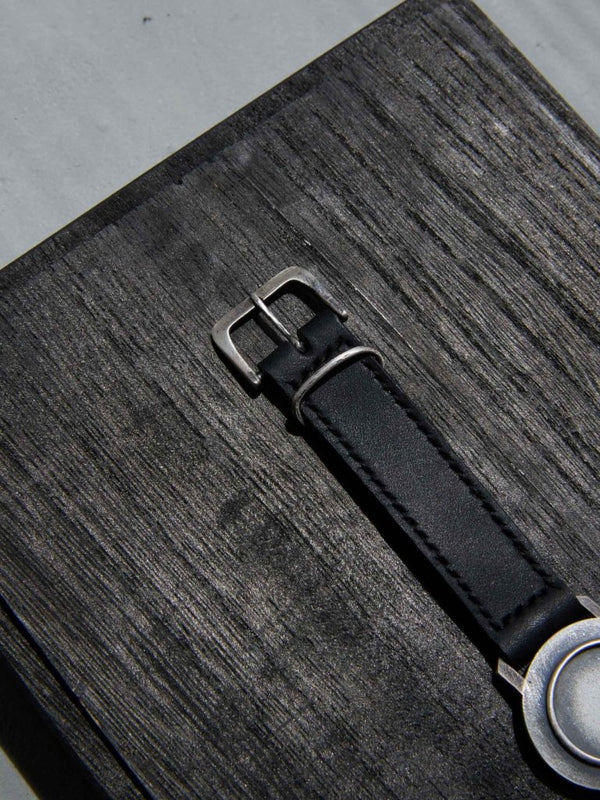 Timeless Leather Watch Bracelet [Black Diamond +Silver925] - PRY