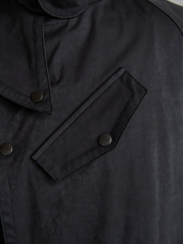 Velvet Suede Motorcycle Coat [BLACK] - PRY
