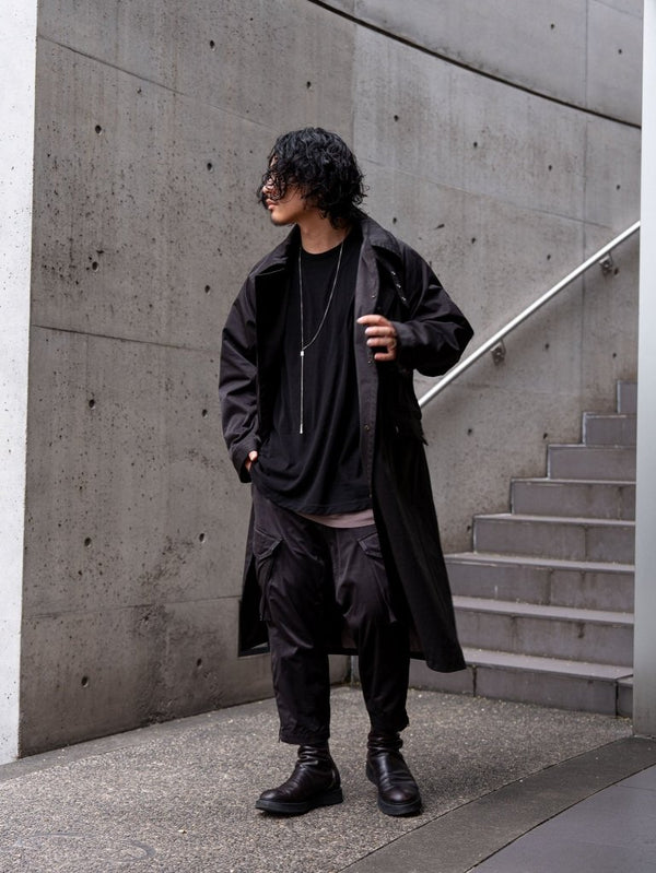 Velvet Suede Motorcycle Coat [BLACK] - PRY