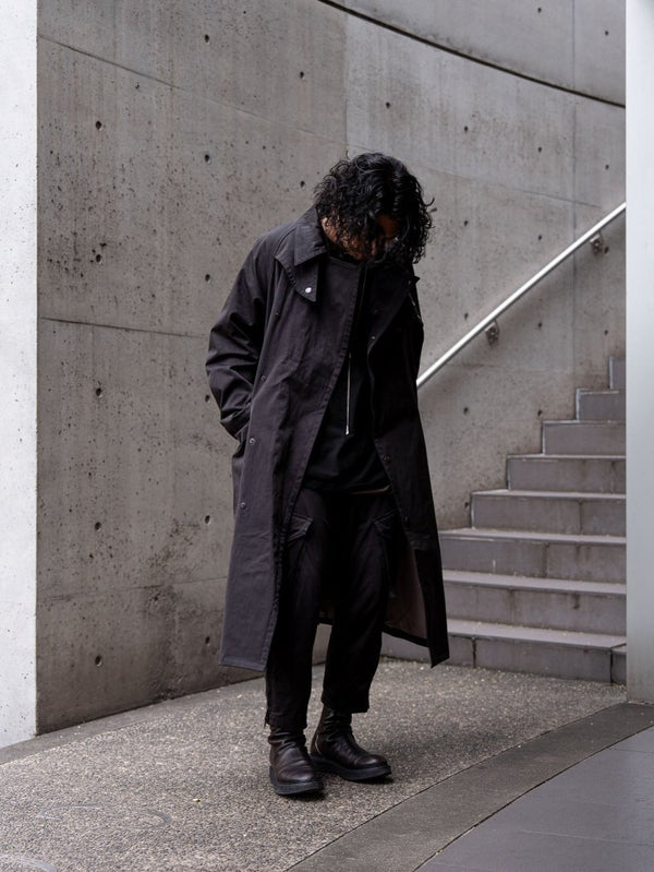 Velvet Suede Motorcycle Coat [BLACK] - PRY