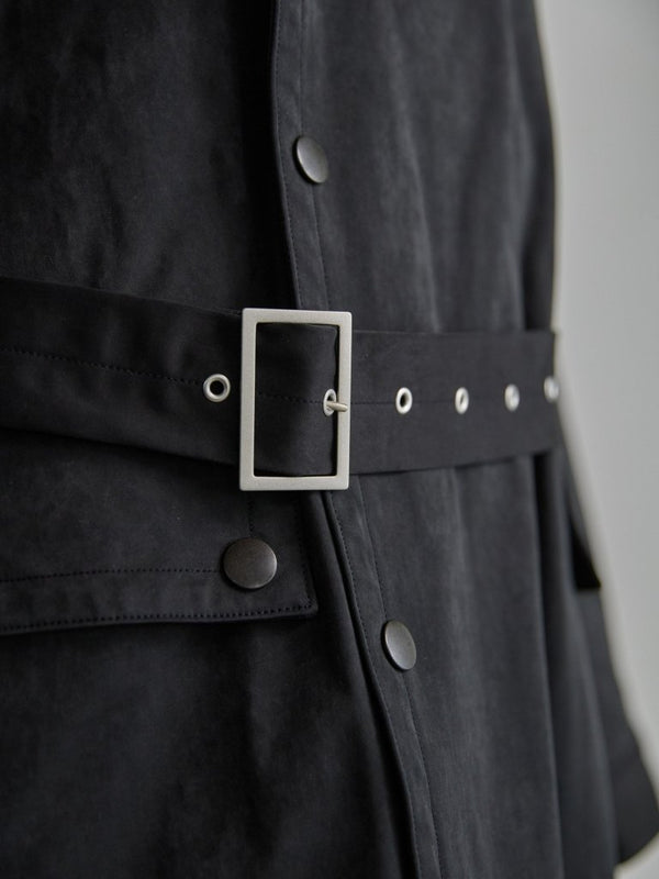 Velvet Suede Motorcycle Coat [BLACK] - PRY