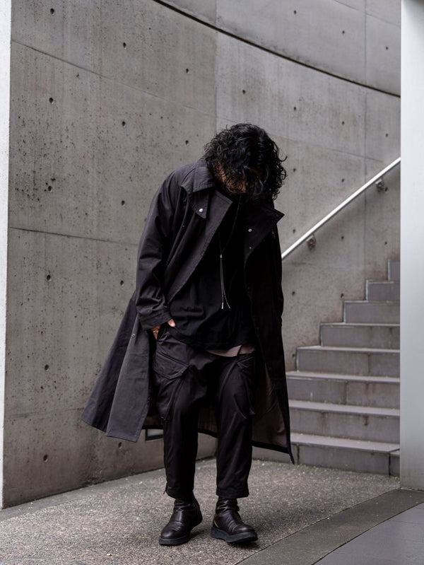 Velvet Suede Motorcycle Coat [BLACK] - PRY