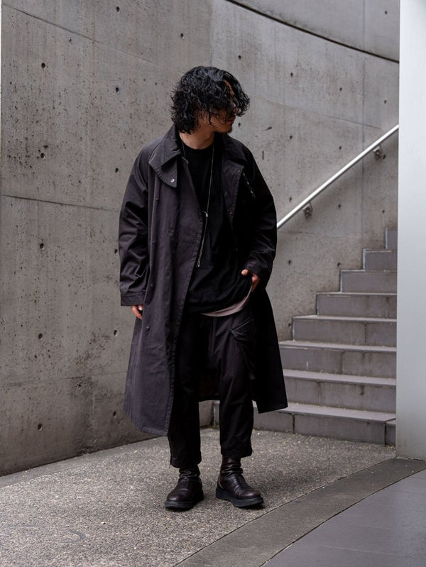 Velvet Suede Motorcycle Coat [BLACK] - PRY