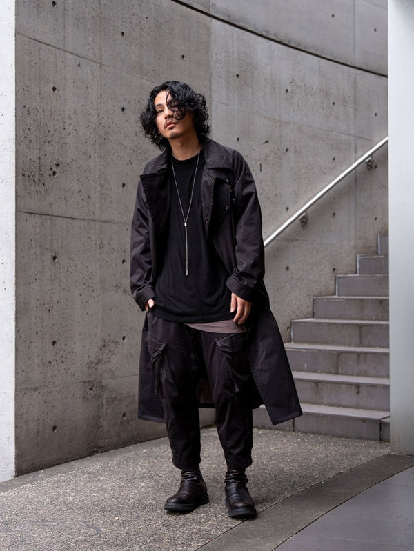 Velvet Suede Motorcycle Coat [BLACK] - PRY