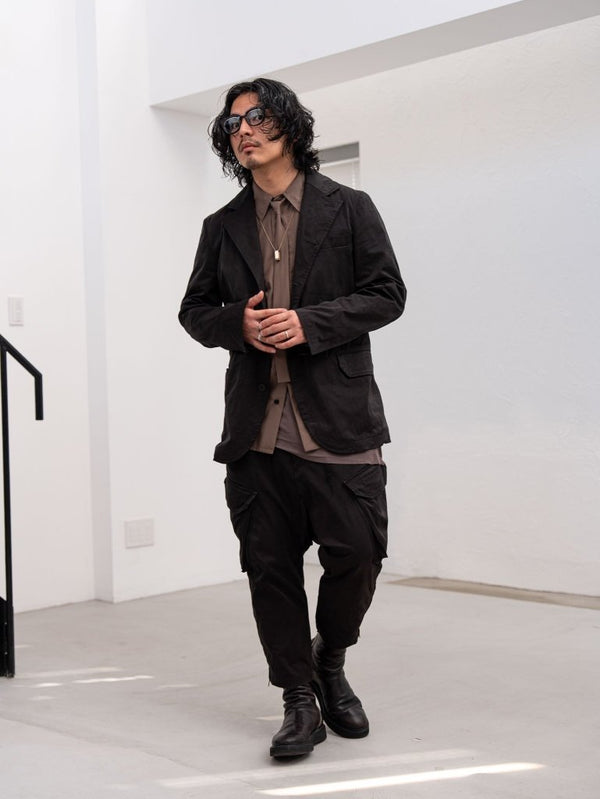 Velvet Suede Sarouel Crop Pants [BLACK] - PRY