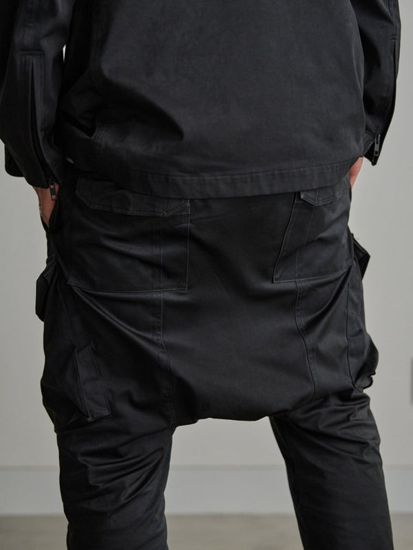 Velvet Suede Sarouel Crop Pants [BLACK] - PRY