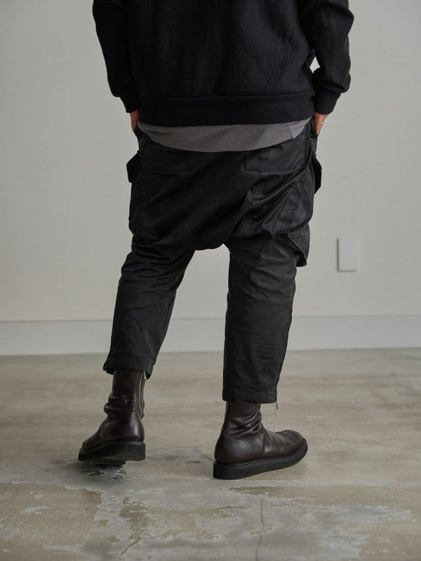 Velvet Suede Sarouel Crop Pants [BLACK] - PRY