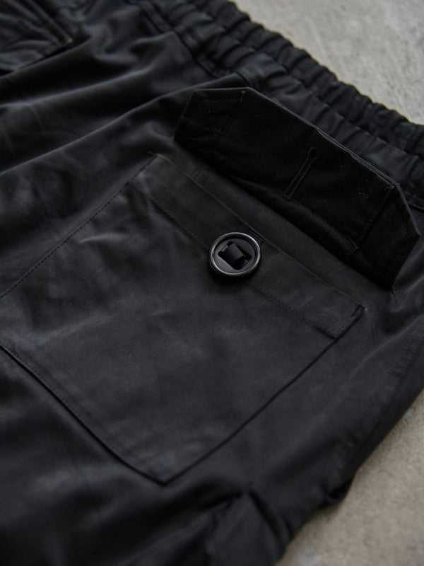 Velvet Suede Sarouel Crop Pants [BLACK] - PRY