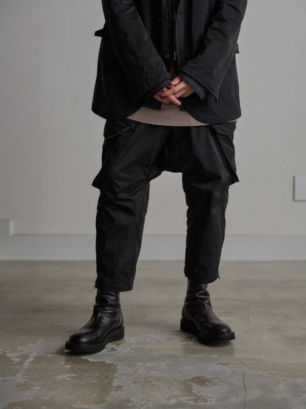 Velvet Suede Sarouel Crop Pants [BLACK] - PRY