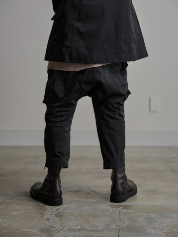 Velvet Suede Sarouel Crop Pants [BLACK] - PRY