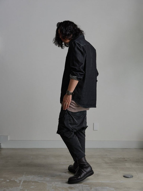 Velvet Suede Sarouel Crop Pants [BLACK] - PRY