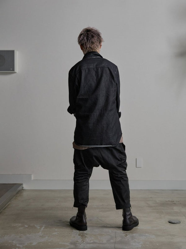 Velvet Suede Sarouel Crop Pants [BLACK] - PRY