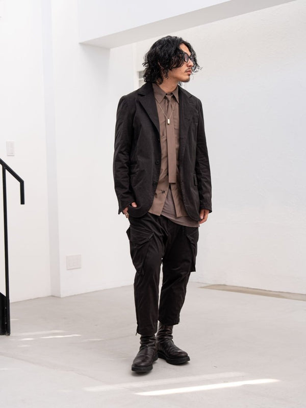 Velvet Suede Sarouel Crop Pants [BLACK] - PRY