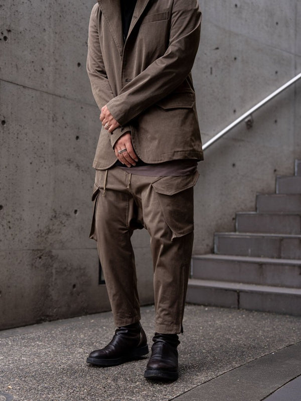 Velvet Suede Sarouel Crop Pants [UMBER] - PRY