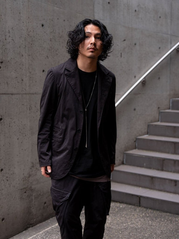 Velvet Suede Tailored Jacket [BLACK] - PRY
