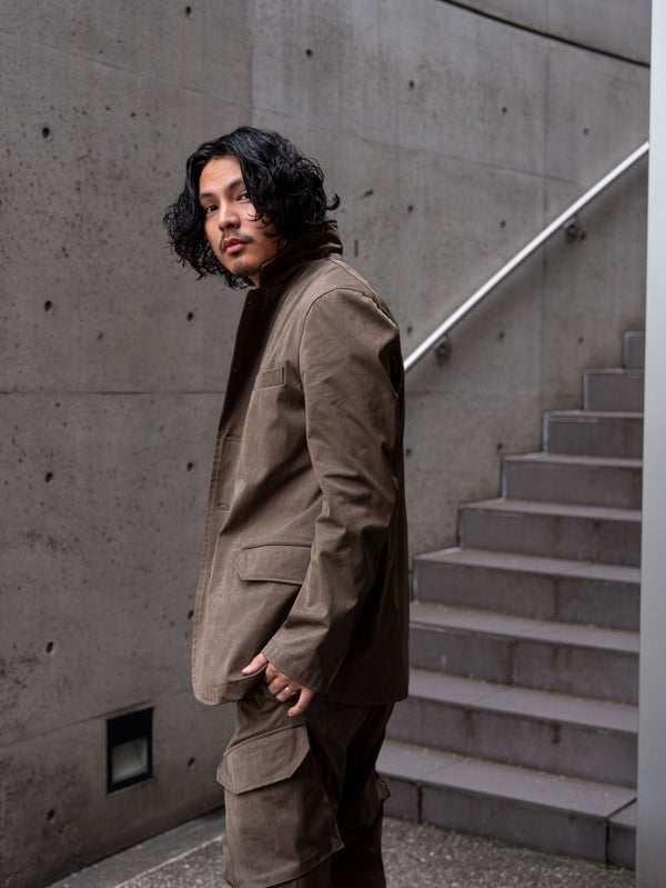 Velvet Suede Tailored Jacket [UMBER] - PRY