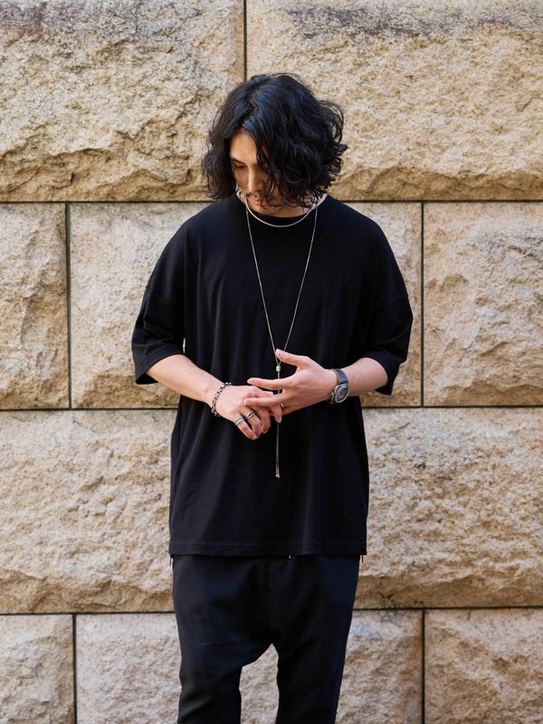 Vertical T-shirt 【Deep Black】 - PRY