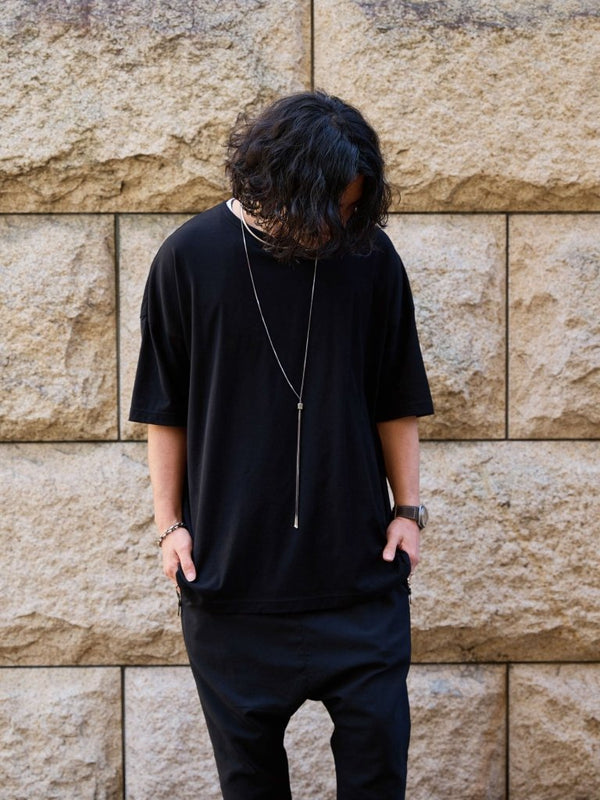 Vertical T-shirt 【Deep Black】 - PRY