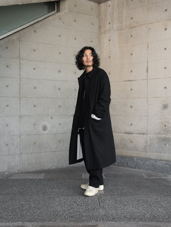 Washed Serge Overcoat [尾州ウール] - PRY