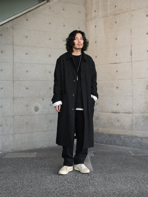 Washed Serge Overcoat [尾州ウール] - PRY