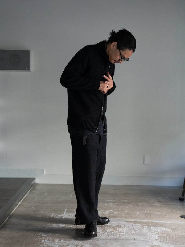 Washed Serge Sarouel Wide Pants【black】 - PRY