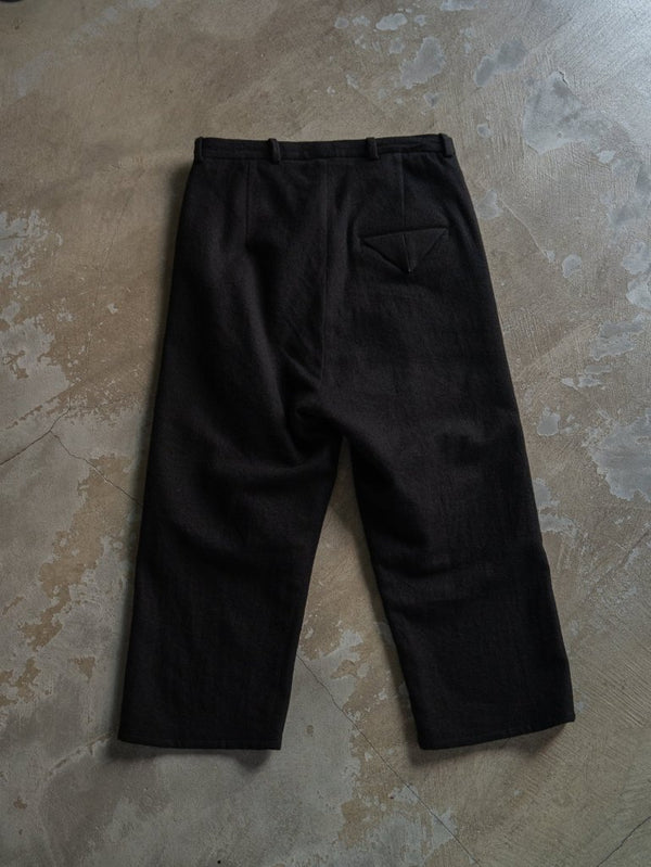 Washed Serge Sarouel Wide Pants【black】 - PRY