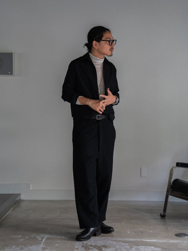 Washed Serge Sarouel Wide Pants【black】 - PRY