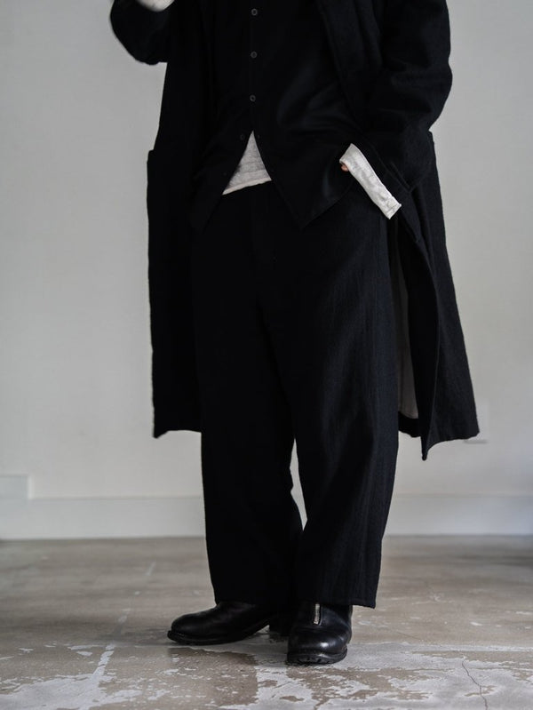 Washed Serge Sarouel Wide Pants【black】 - PRY