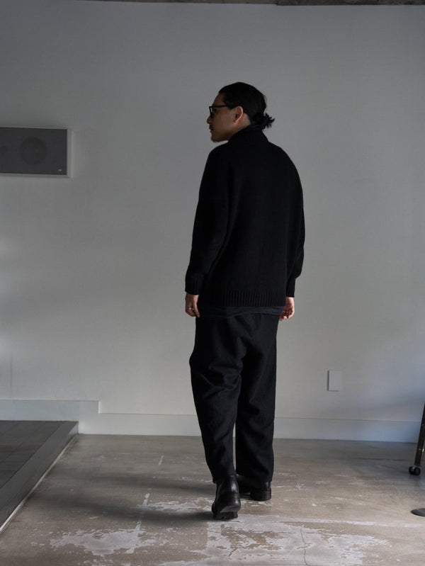 Washed Serge Sarouel Wide Pants【black】 - PRY