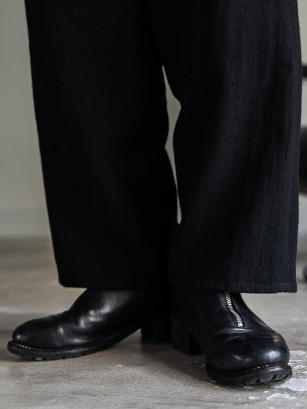 Washed Serge Sarouel Wide Pants【black】 - PRY