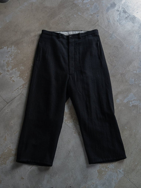 Washed Serge Sarouel Wide Pants【black】 - PRY