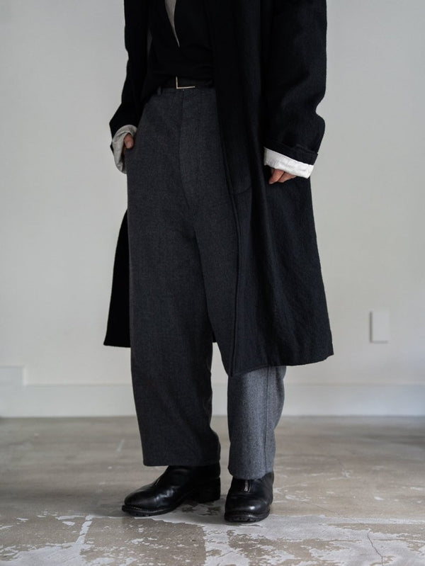 Washed Serge Sarouel Wide Pants【dark gray】 - PRY