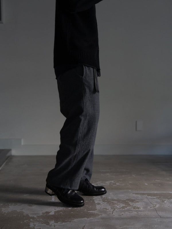 Washed Serge Sarouel Wide Pants【dark gray】 - PRY