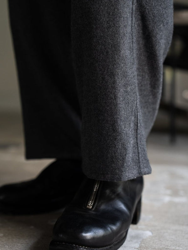 Washed Serge Sarouel Wide Pants【dark gray】 - PRY