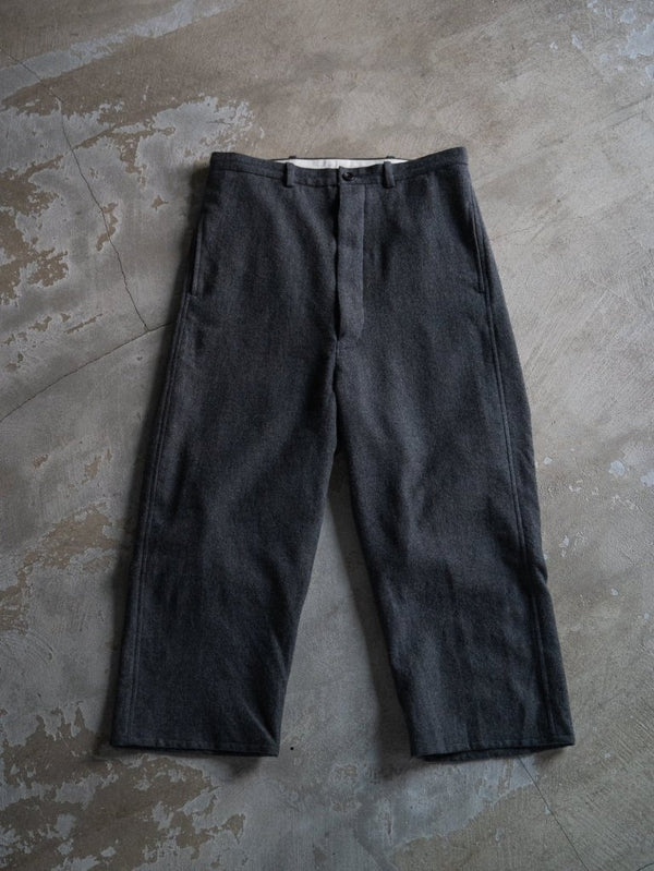 Washed Serge Sarouel Wide Pants【dark gray】 - PRY