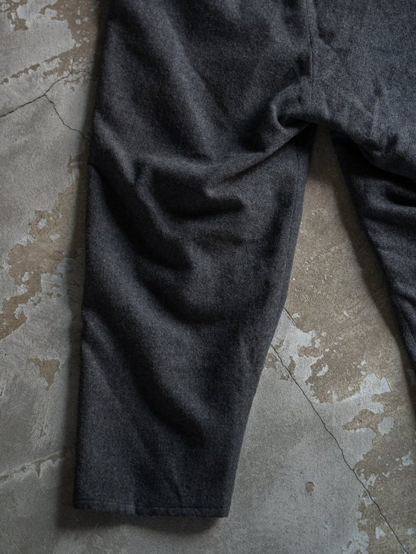 Washed Serge Sarouel Wide Pants【dark gray】 - PRY