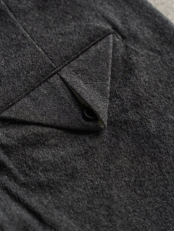 Washed Serge Sarouel Wide Pants【dark gray】 - PRY