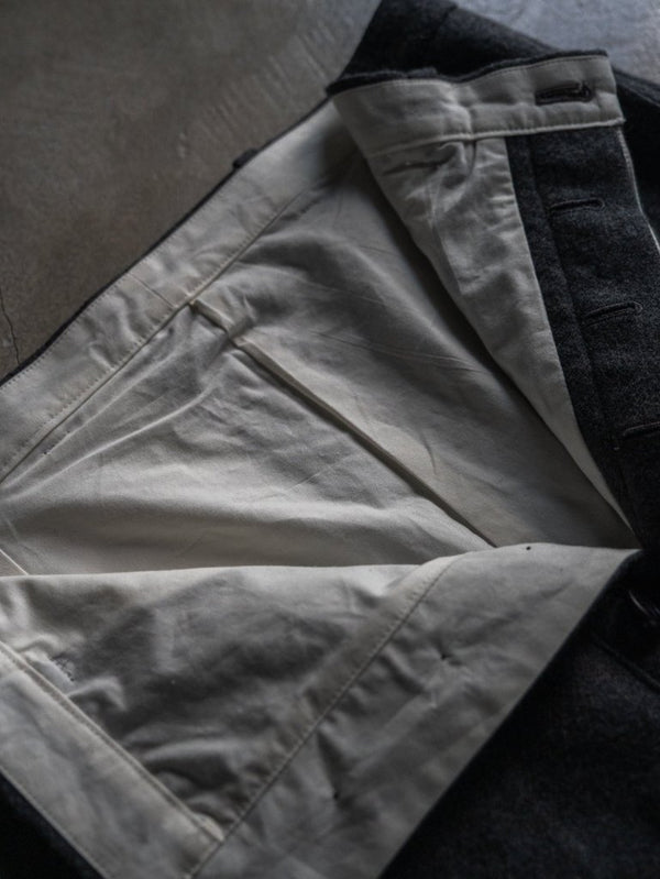 Washed Serge Sarouel Wide Pants【dark gray】 - PRY