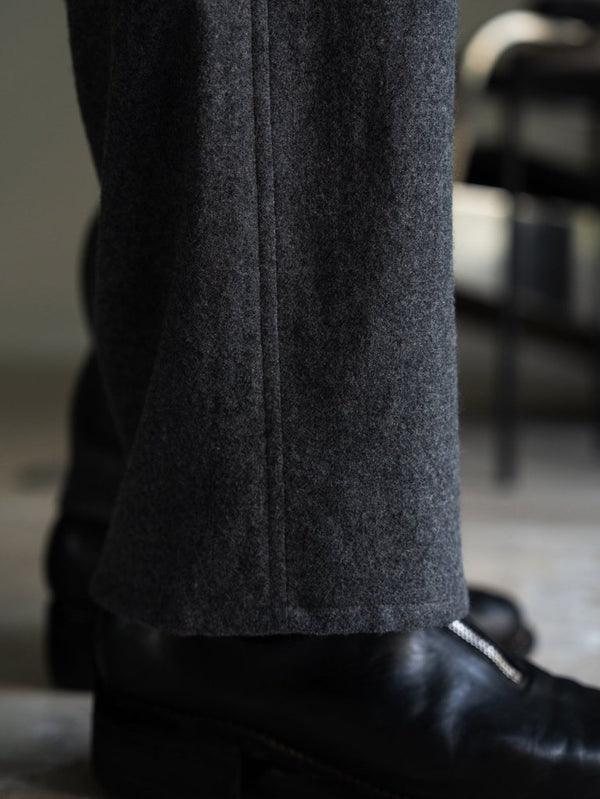 Washed Serge Sarouel Wide Pants【dark gray】 - PRY