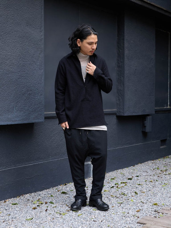 Washed Serge Vareuse Shirt Jacket 【black】 - PRY