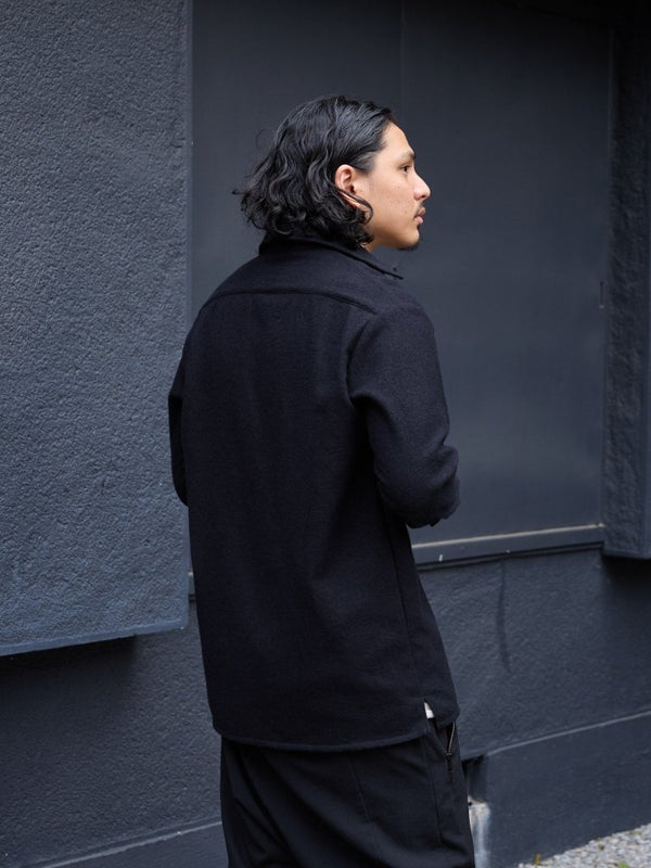 Washed Serge Vareuse Shirt Jacket 【black】 - PRY