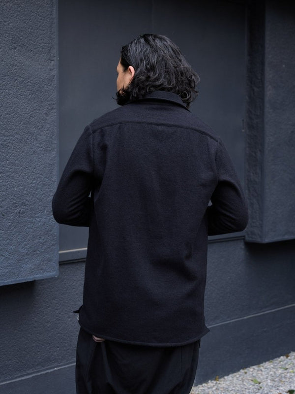 Washed Serge Vareuse Shirt Jacket 【black】 - PRY