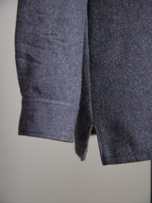 Washed Serge Vareuse Shirt Jacket【dark gray】 - PRY